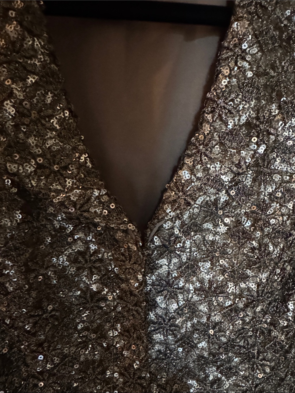 Kay Unger Silver Metallic Lace Peplum Top